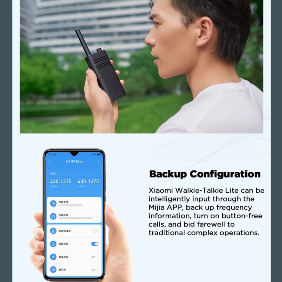 Mijia Walkie Talkie Lite 16 Channels 2000mAh Battery