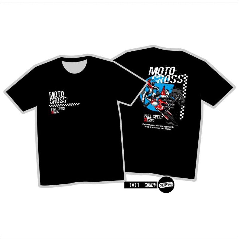 Baju Anak Laki Laki MOTOR CROSS 2 11 Tahun Bahan Cotton Combad 24s
