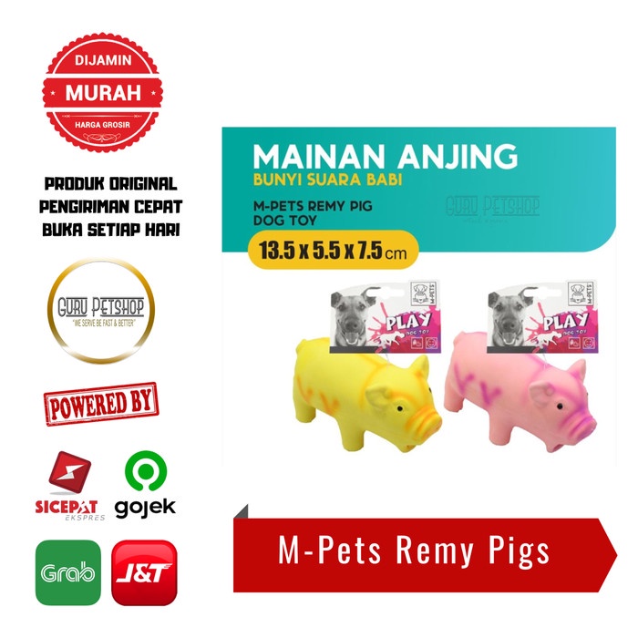 M-PETS Remy Pig Dog Toy/ Mainan Anjing Bunyi Suara Babi
