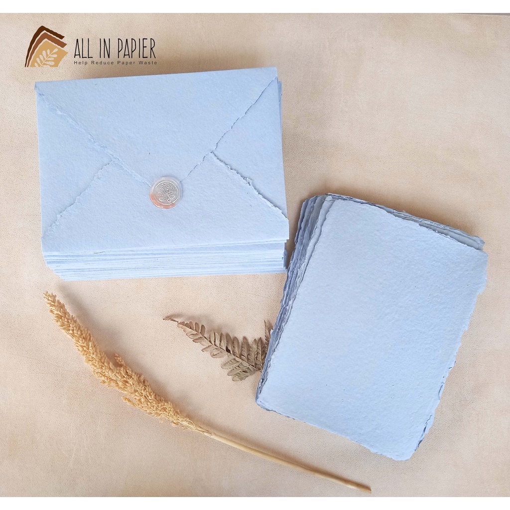 

Amplop Handmade C5 Air Blue – Vintage & Unik, Kertas Daur Ulang