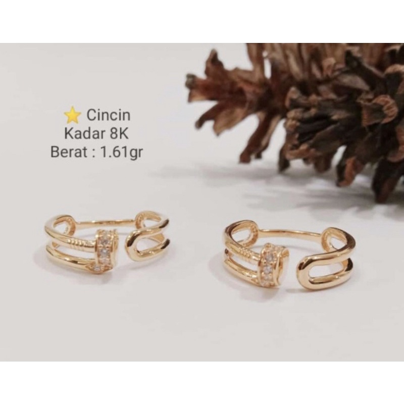 Cincin model paku size kecil kadar 375 8karat