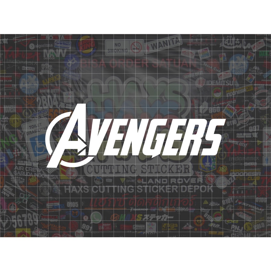 Cutting Sticker Avengers Text Ukuran 20 Cm Untuk Motor dan Mobil