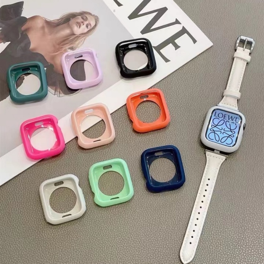 Candy PC case for apple watch Ultra Series8 7 6 SE 49MM 45MM 44MM 42MM cover Pelindung Untuk apple watch Ultra slim fit 41MM 40MM 38MM 54 3 2 1 Wadah Jam Tangan