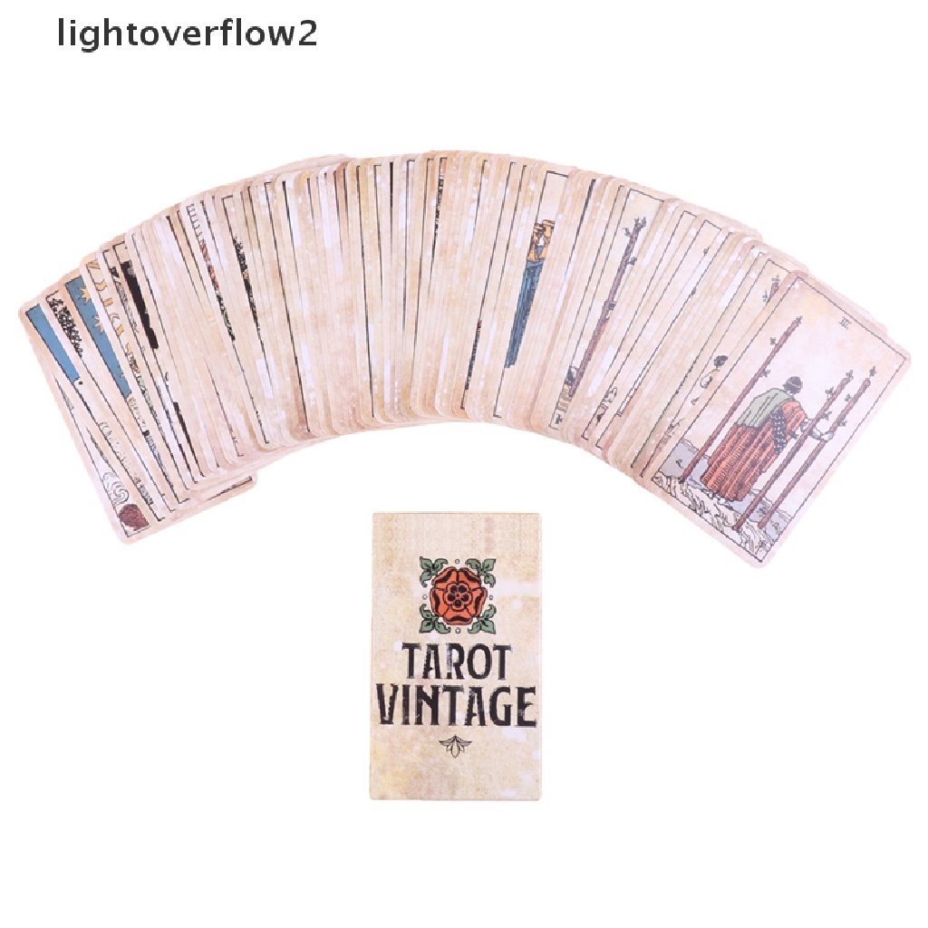 (lightoverflow2) Kartu Tarot Ramalan Ramalan Keluarga Gaya Vintage Untuk Pemula