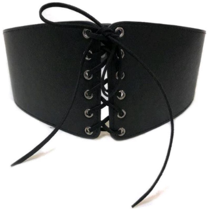 Obi belt korset corset belt karet lebar hitam pinggang melar sabuk karet tali// lolita cosplay bangsawan autumn look kosplay old money vintage ikat pinggang Noni belanda