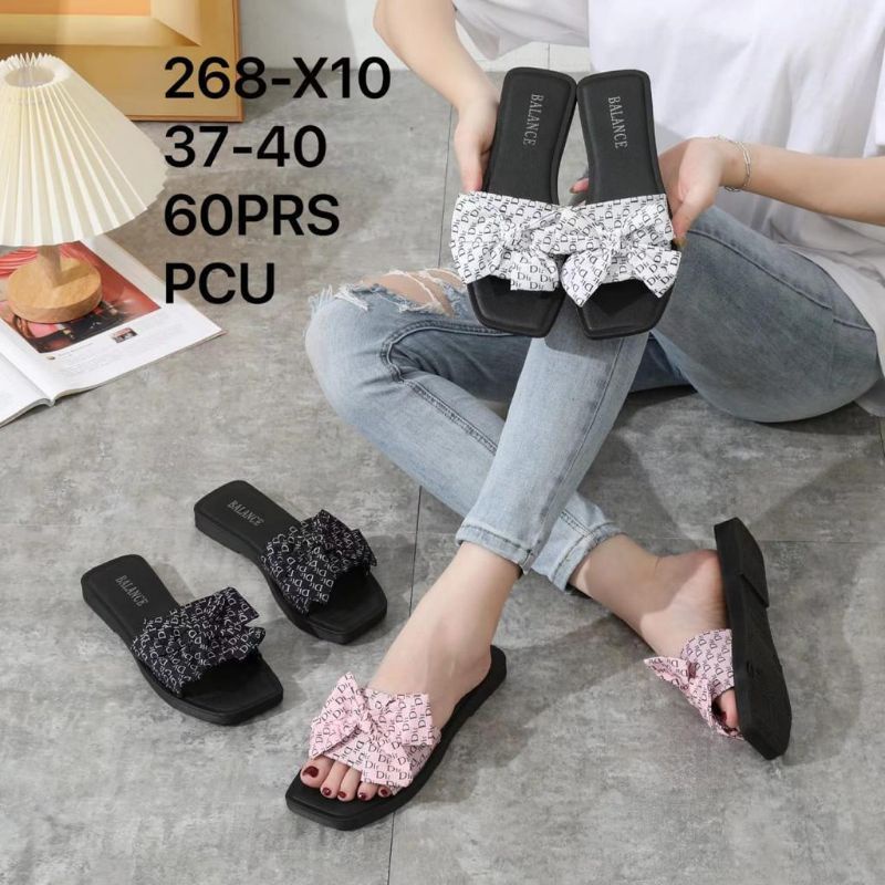 Sandal jelly slop wanita motif pita 268-X10  Balance