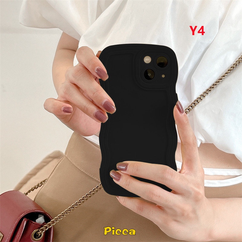 Samsung A14 A04 A04E A03s A04s A13 A53 A23 A52 A32 A02s A12 A50 A03 A22 A50s A52s A31 A51 A20s A21s A33 A20 A11 A30s A30 Simple Warna Permen Padat Shockproof Wave Edge Soft Cover