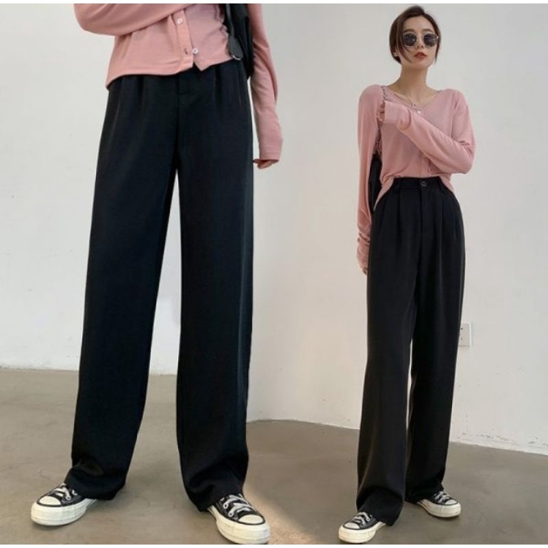 CELANA WANITA TROUSER PANTS HIGHWAIST PREMIUM POLYESTER