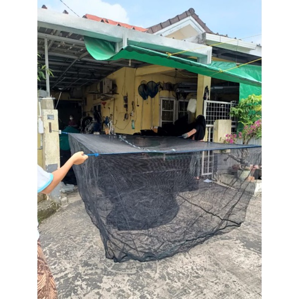 waring hitam tutup resleting 3m x 3m x 1.5m  penutup kolam
