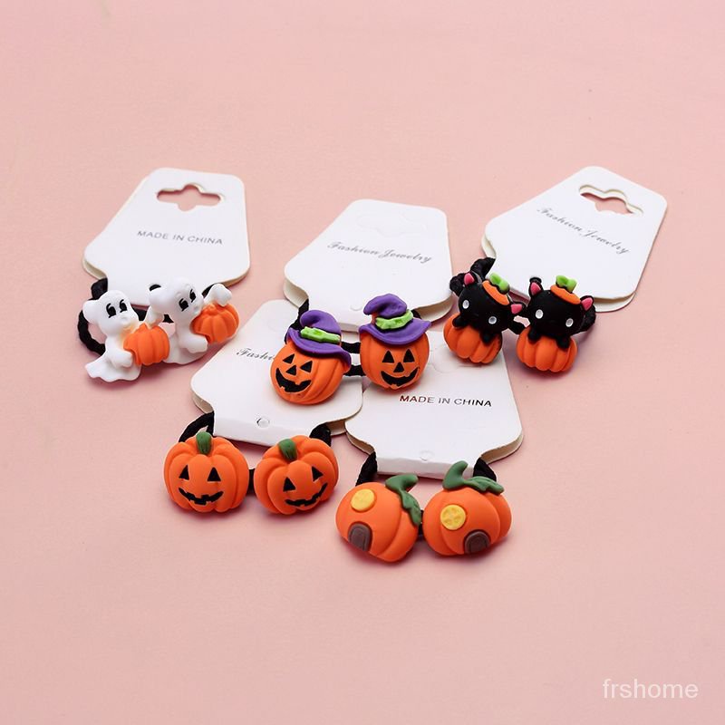 Halloween anak-anak kartun dasi kepala pita kulit kepala gadis-gadis lucu bayi rambut cincin gadis k
