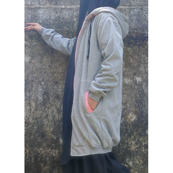 Jaket muslimah / jaket wanita / jaket panjang / jaket hoodie / jaket tunik