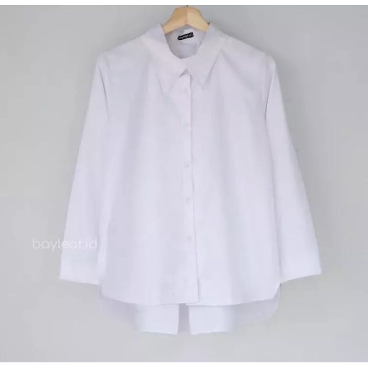 kemeja polos wanita lengan panjang lala blus putih dan hitam premium baju atasan wanita terbaru 2021
