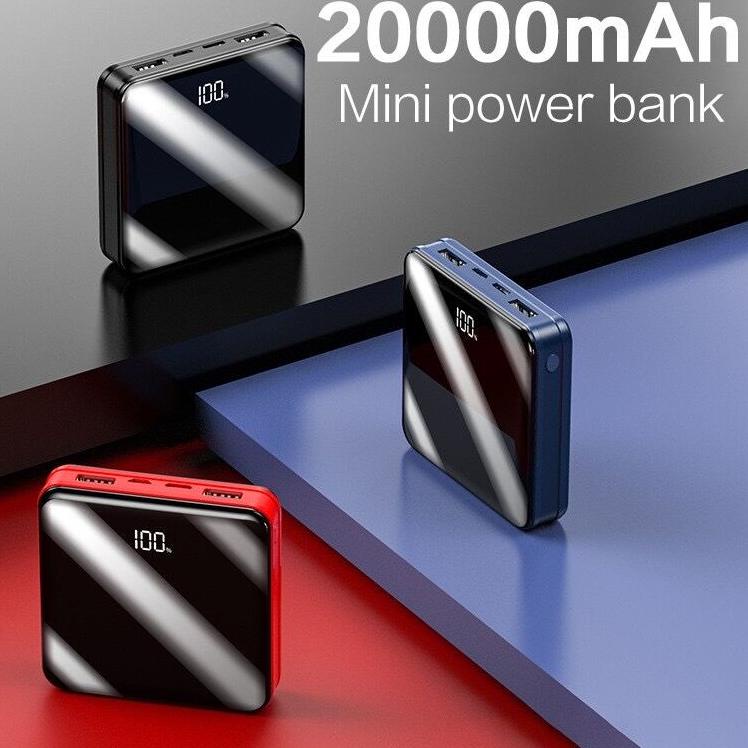 Terbaik Power Bank 20000 mAh 10000 mAh Powerbank Dual USB Output 2 Input LED Display Murah Mini Ipho