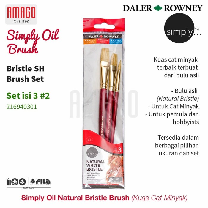 

Sale!!! Daler-Rowney - Simply Oil Bristle Sh Brush Set 3 Pcs #2 - 216940301 Hot Sale