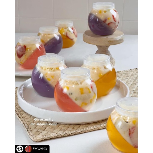 GELAS PUDING DAN CAKE ISI 10 PCS - BOLA BULAT