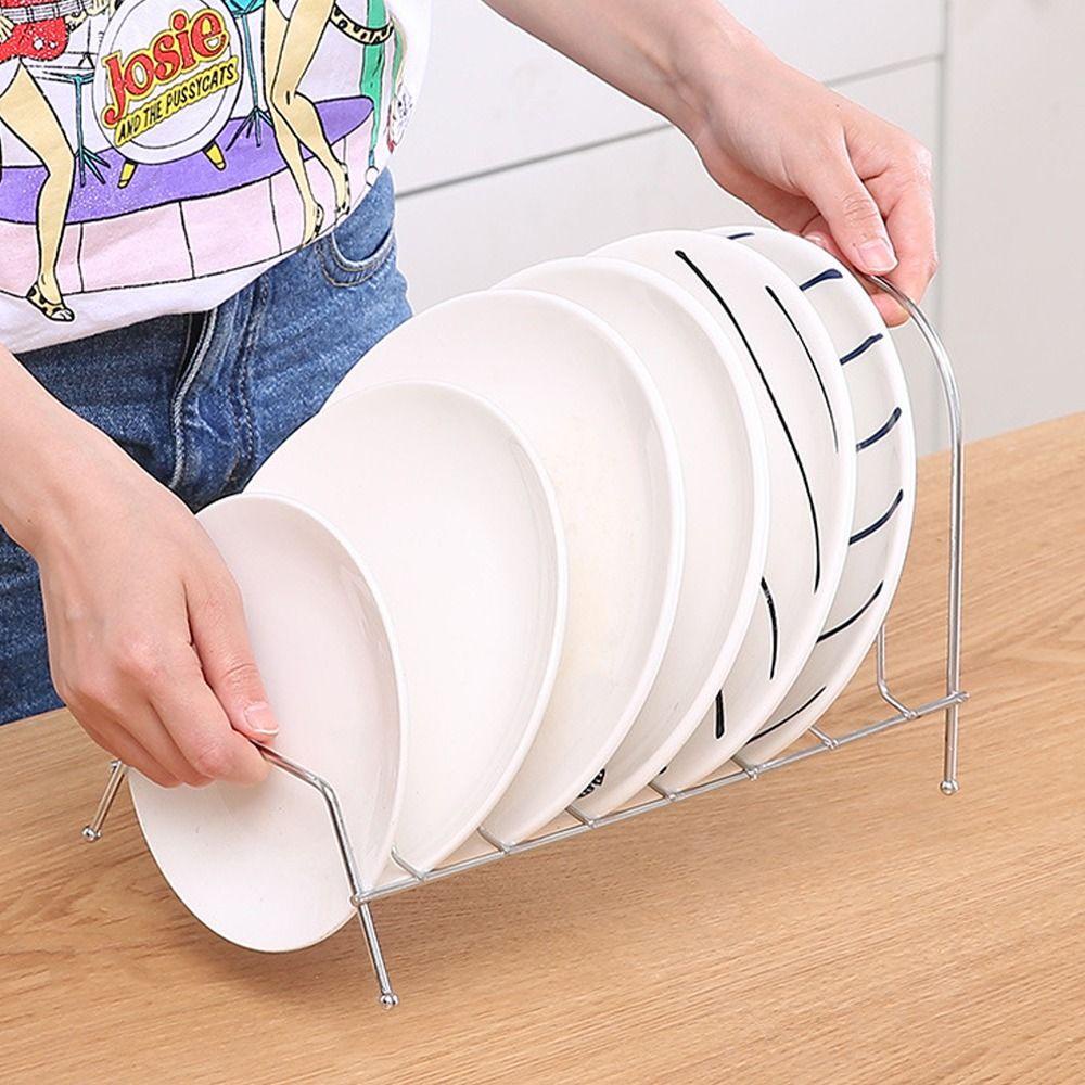 [Elegan] Rak Piring Masak Tahan Karat Drying Stand Dish Drying Kitchen Organizer Draining Plates Slot