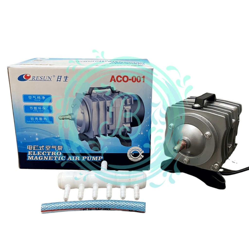 RESUN ACO-001 Aerator 4 Lubang Output Electromagnetic Air Compressor Pompa Udara Aquarium Kolam Ikan