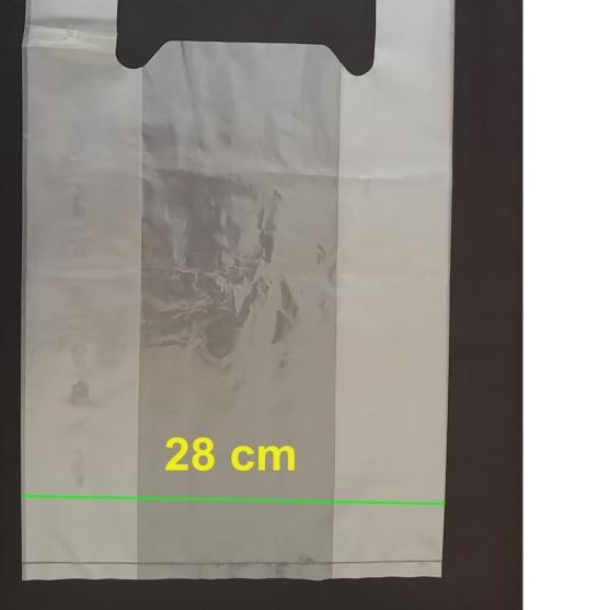 

Kantong Plastik Bahan PE Bening (Kresek Bakmi "GM") Uk. 28 cm