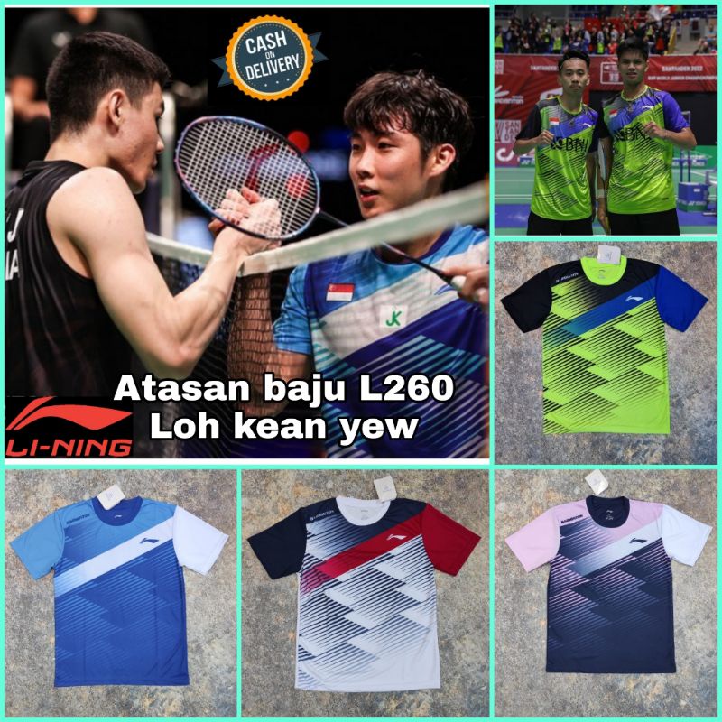 atasan baju badminton L.260 loh kean yew denmark open 2022