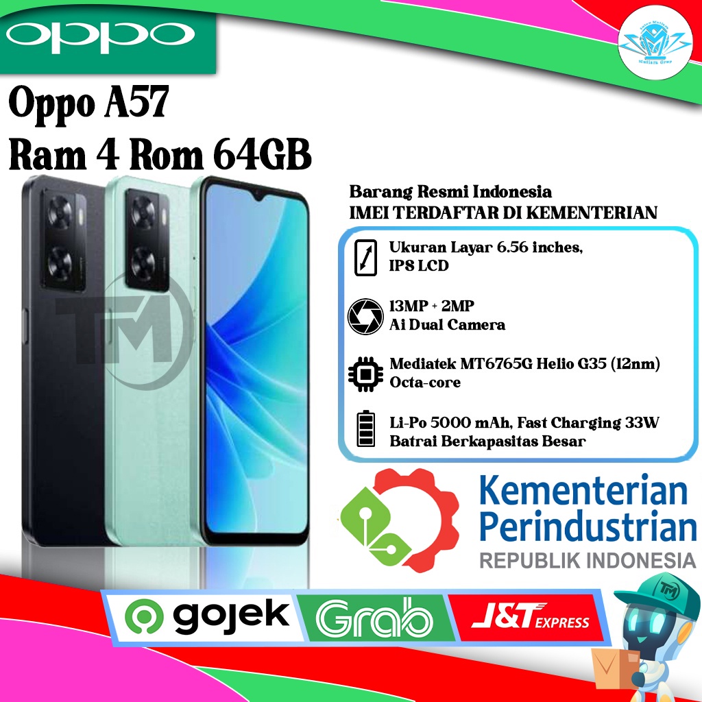 Oppo A57 Ram 4 Rom 64GB Segel Original & Bergaransi Resmi