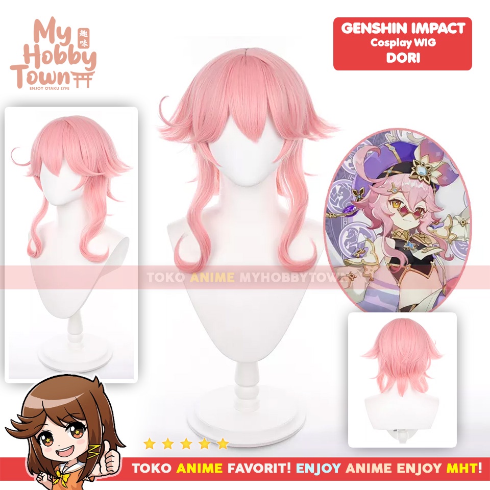 Wig Cosplay Anime Game Genshin Impact : Dori Rambut Palsu