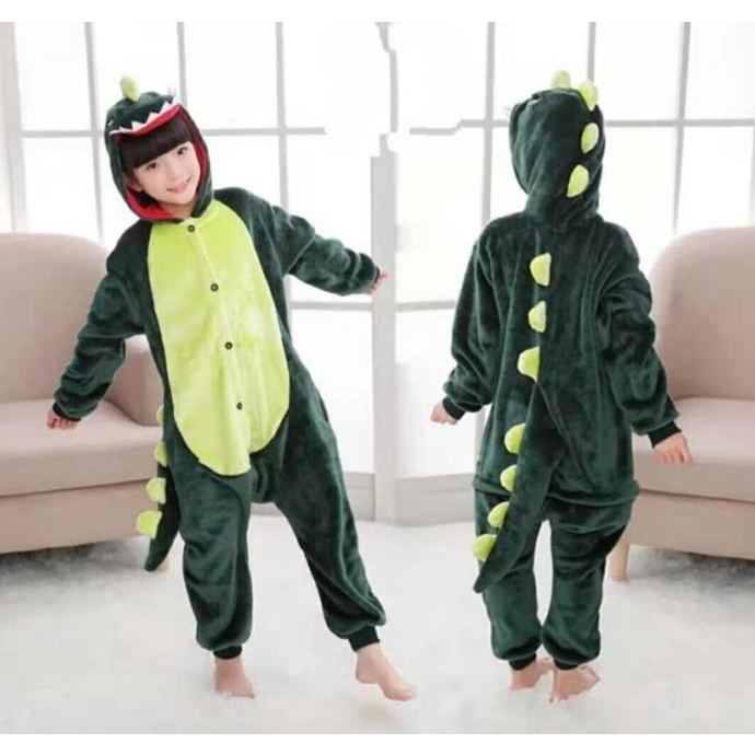 KOSTUM ONESIE DINOSAURUS Cosplay Anak Baju Tidur Piyama Karakter