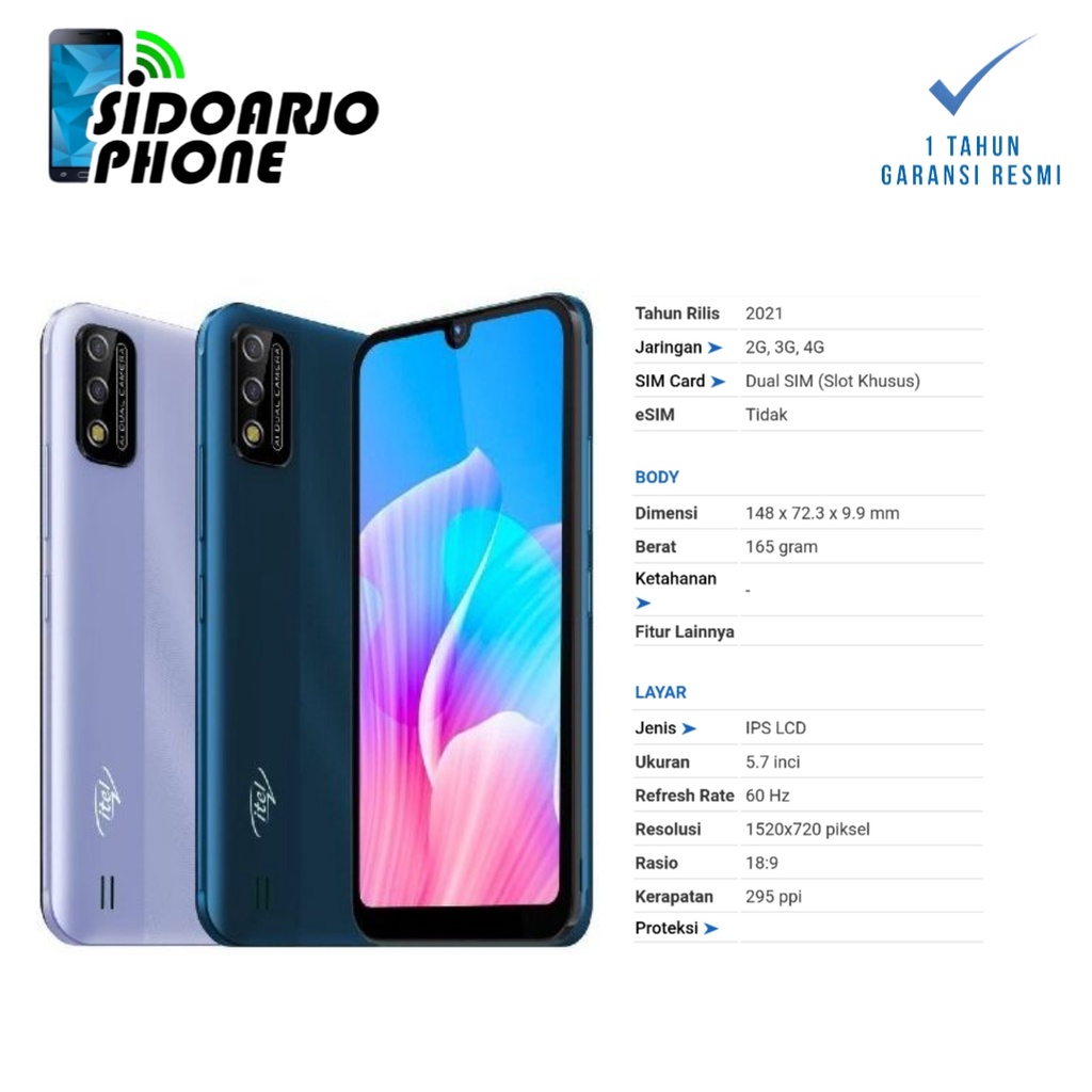 Itel A26 Ram 2/32 GB Garansi Resmi 1 Tahun