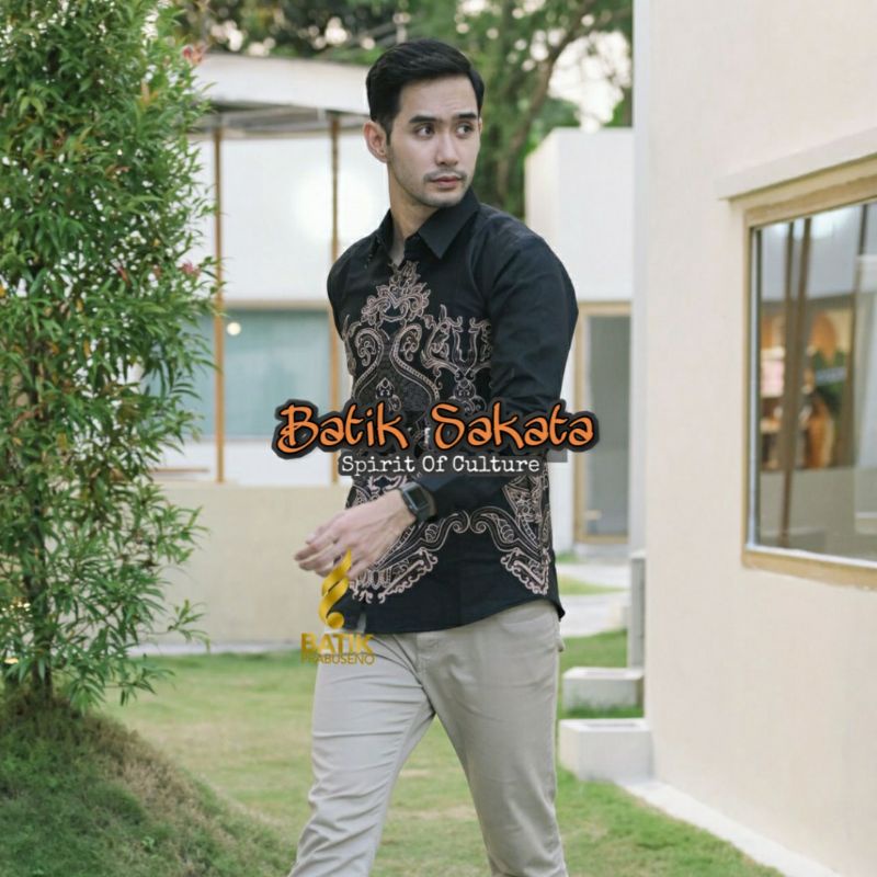 KLUWEH Kemeja Batik Pria Slimfit Premium Lengan Panjang Bahan Katun Halus Sragenan Lapis Furing