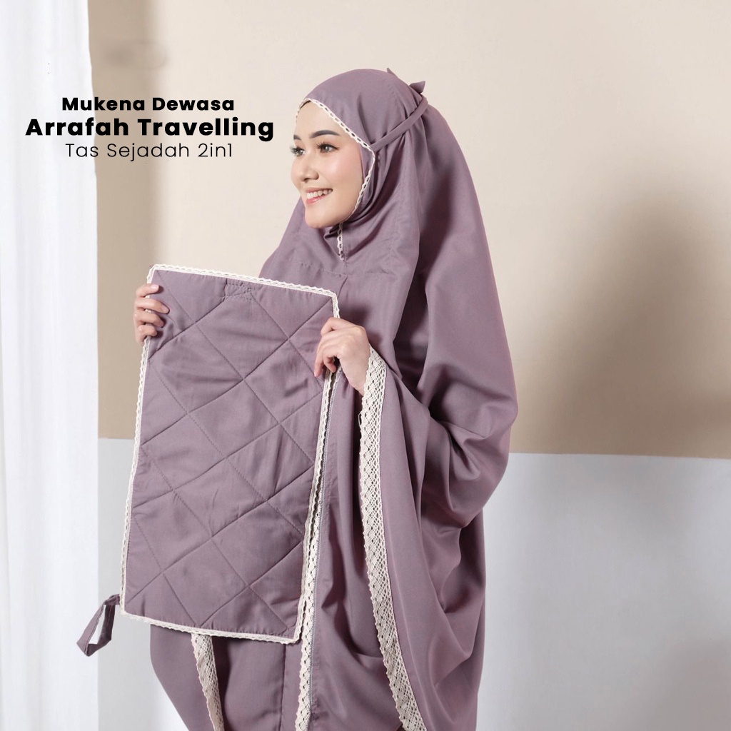 Mukena Katun 2in1 Dewasa Travel Tas Sajadah Mini