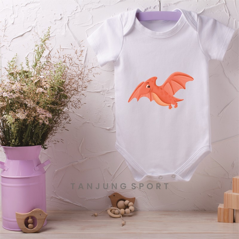 Jumper Baju Bayi Newborn Perempuan Laki-Laki Dinosaurus T Rex Bisa Custom Nama