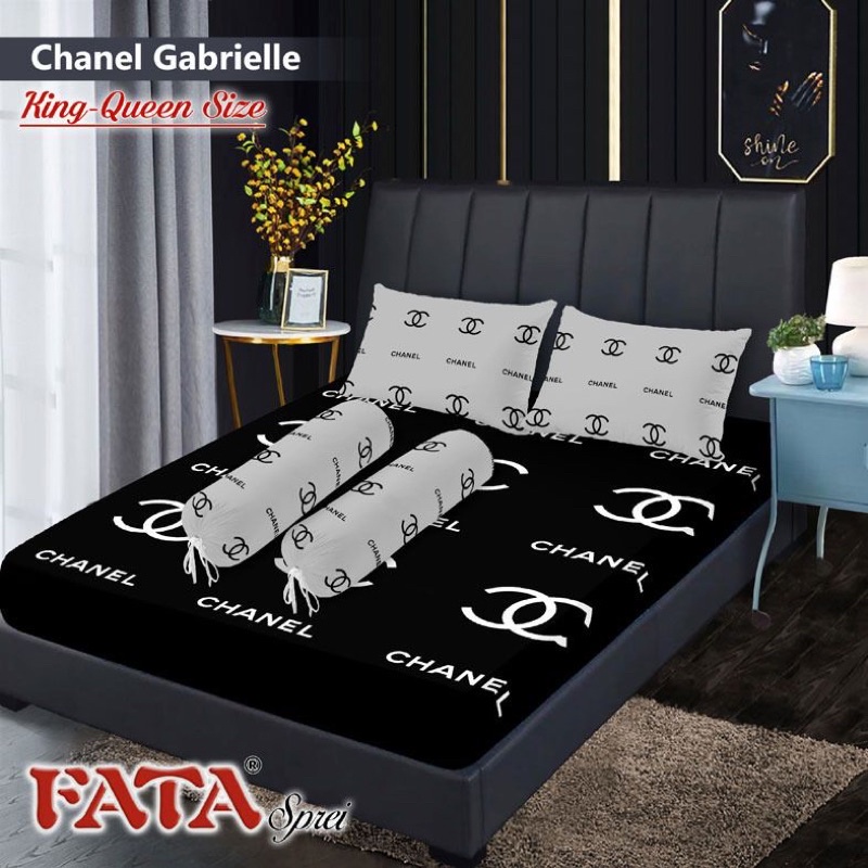 Sprei Fata Motif Chanel Gabrielle Ukuran King 180x200 / Queen 160x200