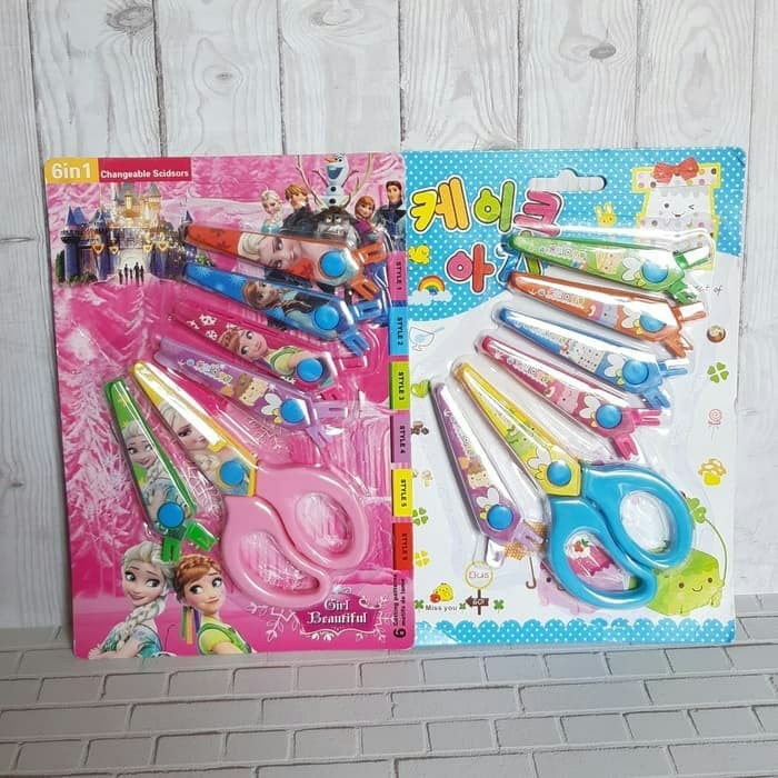 

Trendi Gunting Kertas Origami Set 6 In 1 Dengan 6 Kepala Gunting Yg Berbeda Hemat