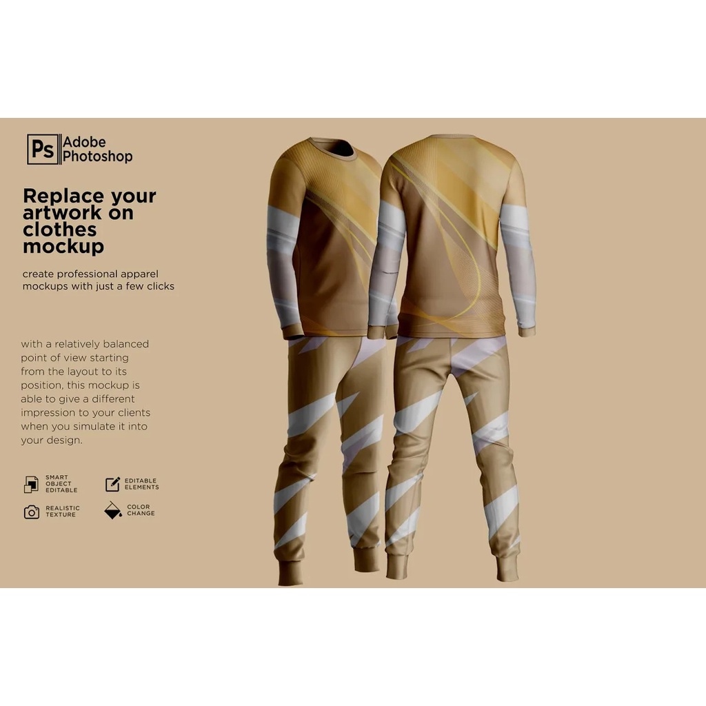 Sport Mens Suit Long Sleeve Mockup