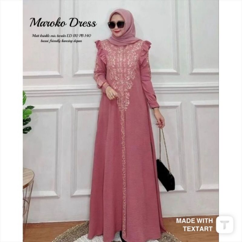 Maroko dress/Zulaikha dress/gamis kondangan/Baju lebaran/gamis kekinian