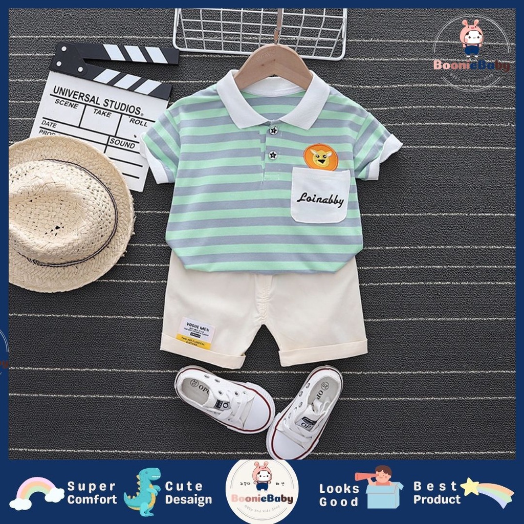 boonie SET WANGKI LIONS EBV Setelan Kaos Anak Bayi Laki-laki Pendek 6bulan - 4tahun