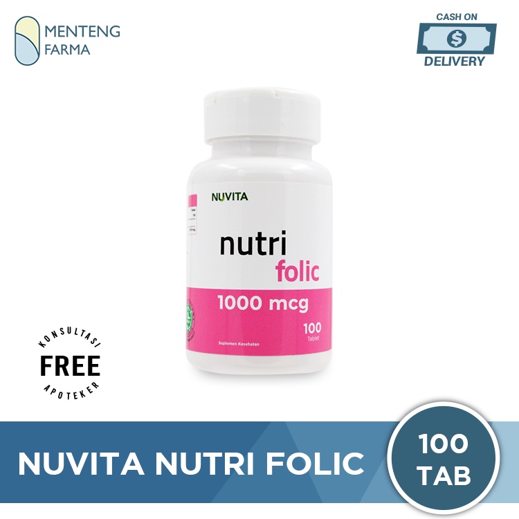 Nuvita Nutri Folic 1000 mcg 100 Tablet - Suplemen Asam Folat 1000 mcg