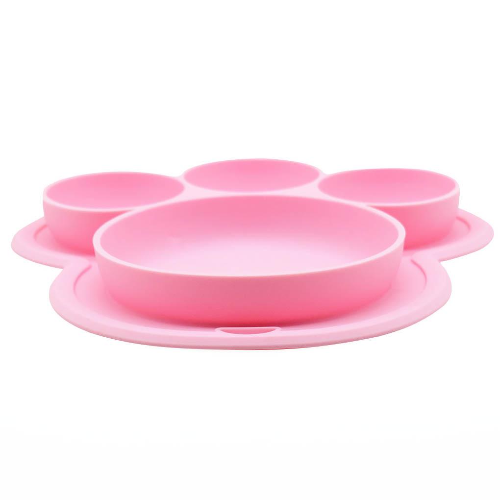 Piring Makan Untuk Anak Makan Makanan Silikon Buah Buahan Divided Dish Bowl Paw