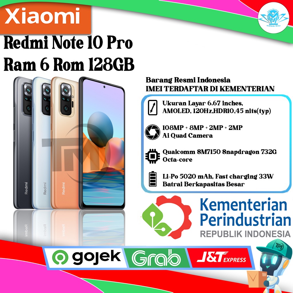 Xiaomi Redmi Note 10 Pro Ram 6 Rom 128GB