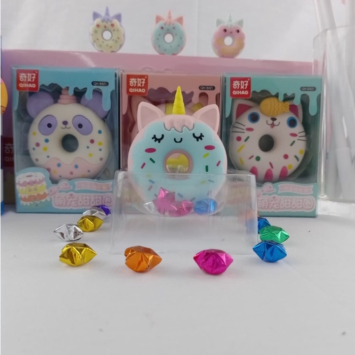 PENGHAPUS LUCU DONUT UKURAN BESAR SUPER IMUT LUCU UNIK SPECIAL EDITION STIP HAPUSAN KARAKTER DONUT CUTE FAVORIT WARNA-WARNI UKURAN 6X6CM STATIONARY READY GROSIR DAN COD