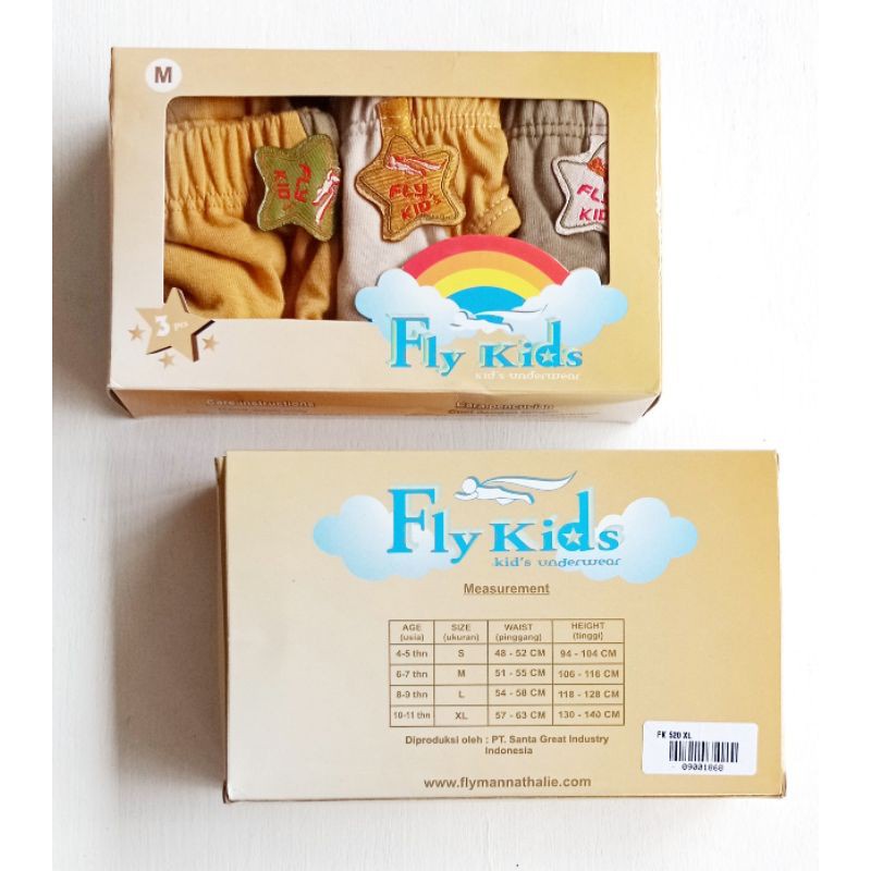 Flykids Celana Dalam Anak Laki FK 520 ( 1 Pack Isi 3 Pcs ) / Celana Dalam Anak Cowok