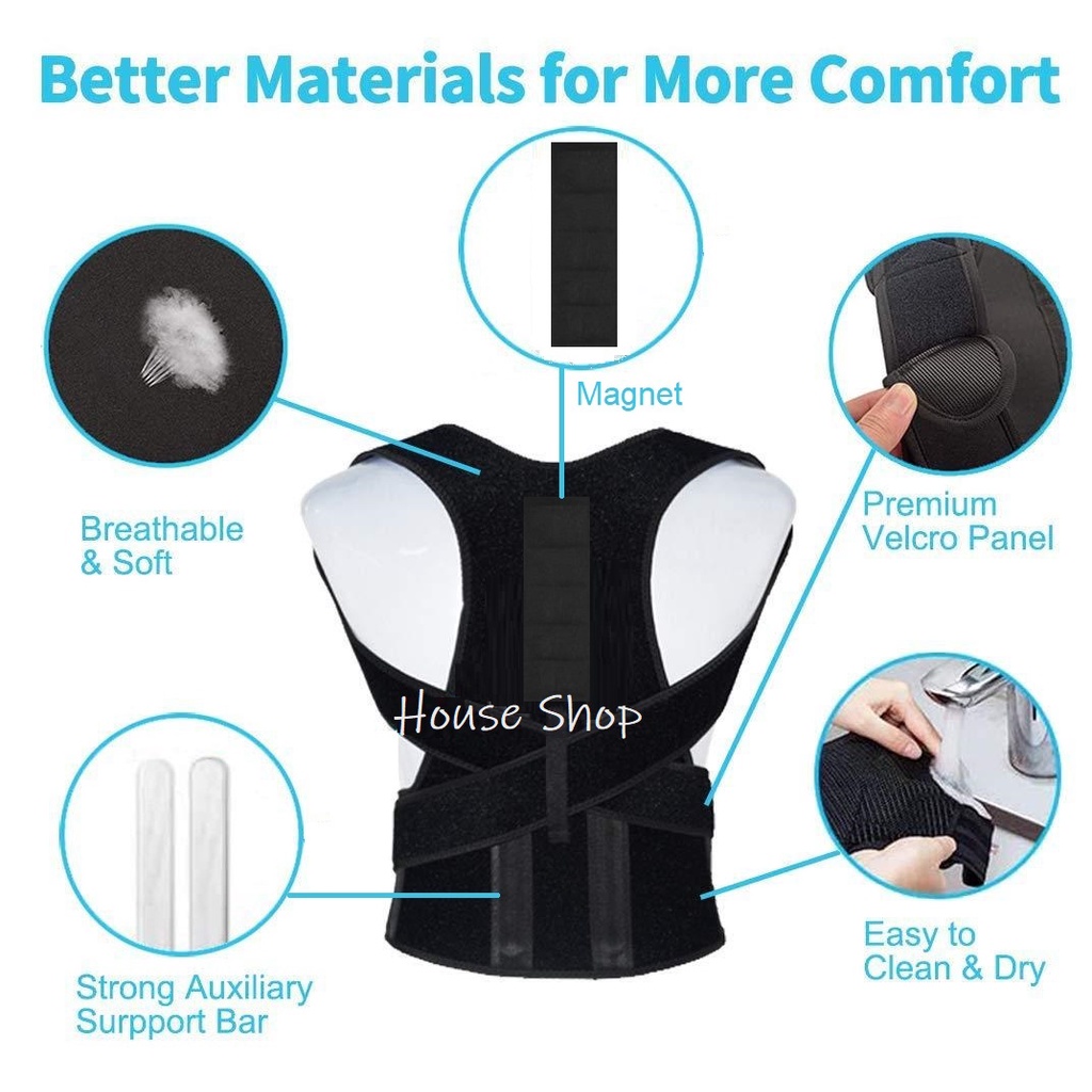 HS-0214 Sabuk Terapi Penyangga Punggung Pria &amp; Wanita Anti Bungkuk-Alat Sabuk Terapi Pelurus Penyangga Penegak Punggung Bungkuk Posture Back Support Brace