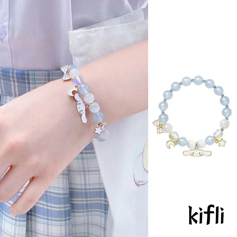 Gelang Tali Kristal Desain Cinnamoroll Dog Untuk Wanita