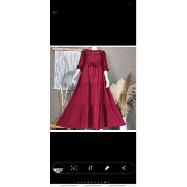 DiNaR_ Shop.id Gamis Muslim Maxy Crinkle Premium Casual Daily Felisa Dress Muslimah Cantik Kekinian