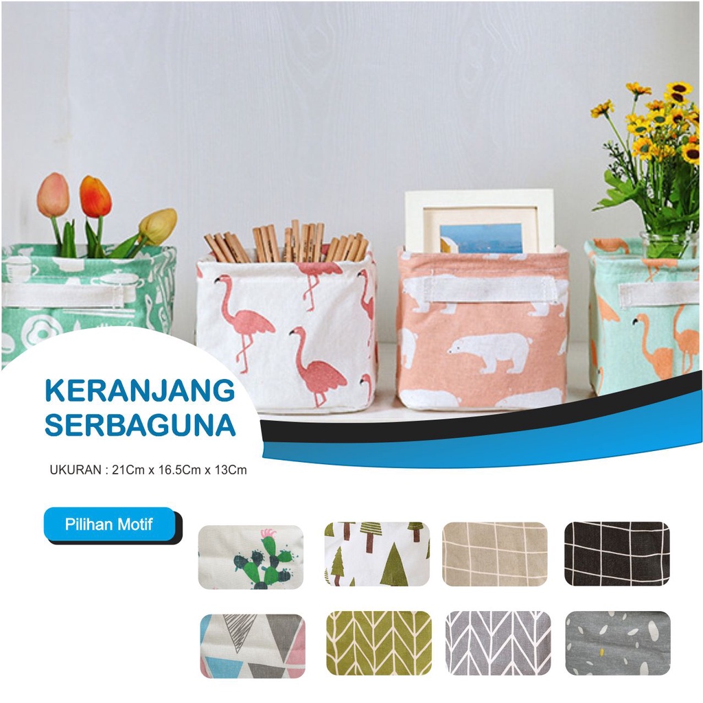 Keranjang Multifungsi Storage Box Kosmetik Ukuran 20x16x14cm - Sandy Collection