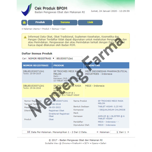 Tablet Hisap SP Troches Meiji (rasa melon) - Atasi Gangguan Mulut dan Sakit Tenggorokan