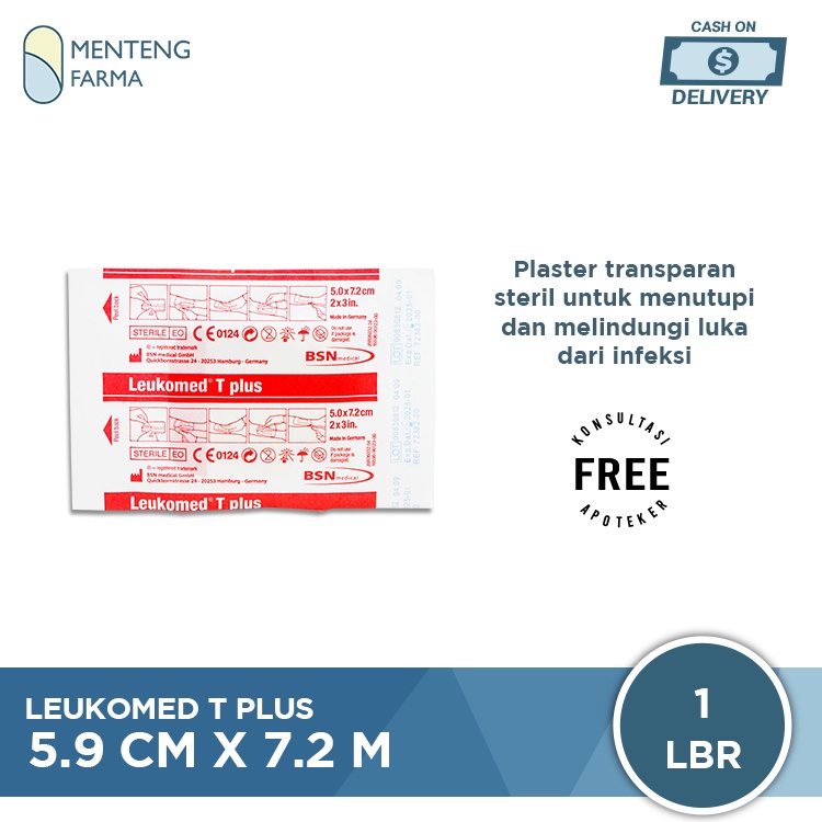 Leukomed T Plus Plaster Steril 5 CM x 7.2 CM - Plaster Luka Tahan Air