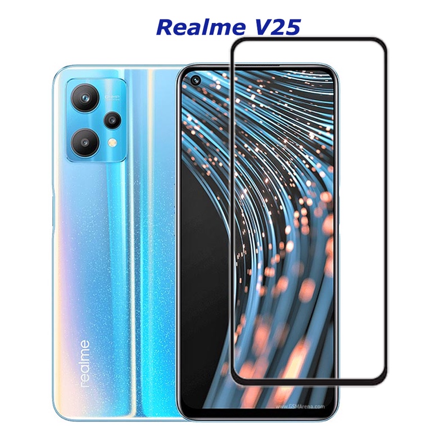 Tempered Glass Realme V25 Full Cover Full Screen Protector Anti Gores