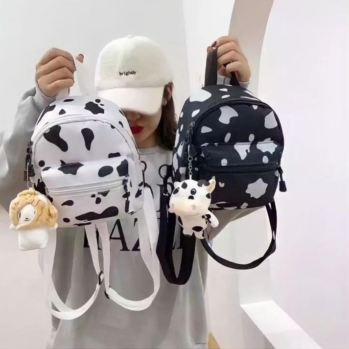 Terbaru Tas Ransel Motif Sapi / Tas Sekolah / Tas Perempuan / Tas Kecil / Tas Korea / Tas Anak