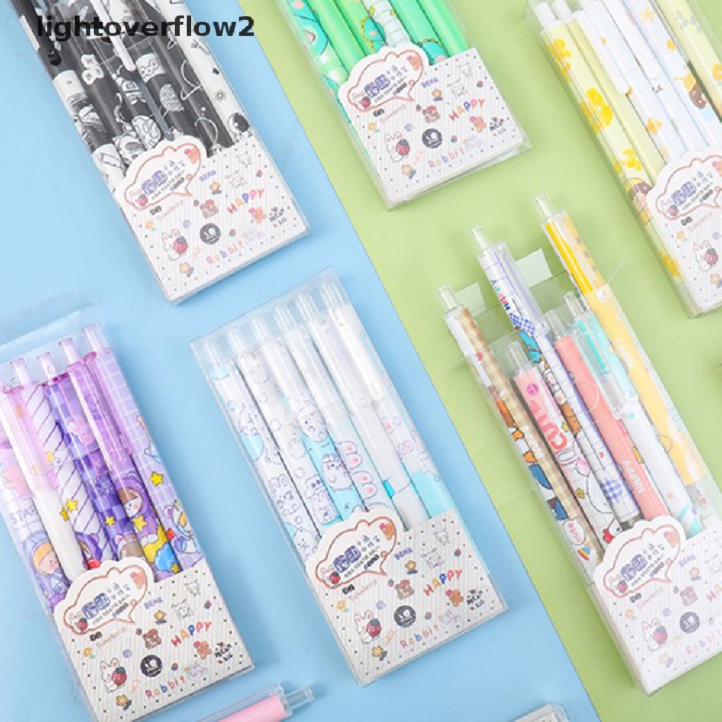 (lightoverflow2) 6pcs / set Pulpen Gel Tinta Biru Bisa Dihapus Untuk Sekolah / Kantor