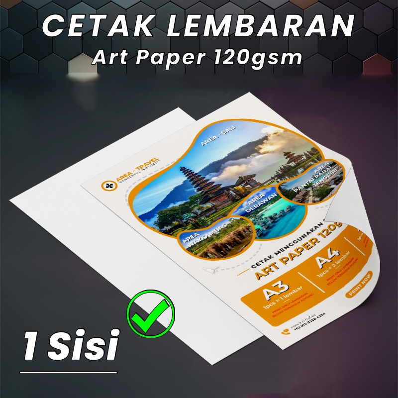 

Cetak Art Paper/Print Art Paper/Cetak Bahan Art Paper 120gsm 1 Sisi